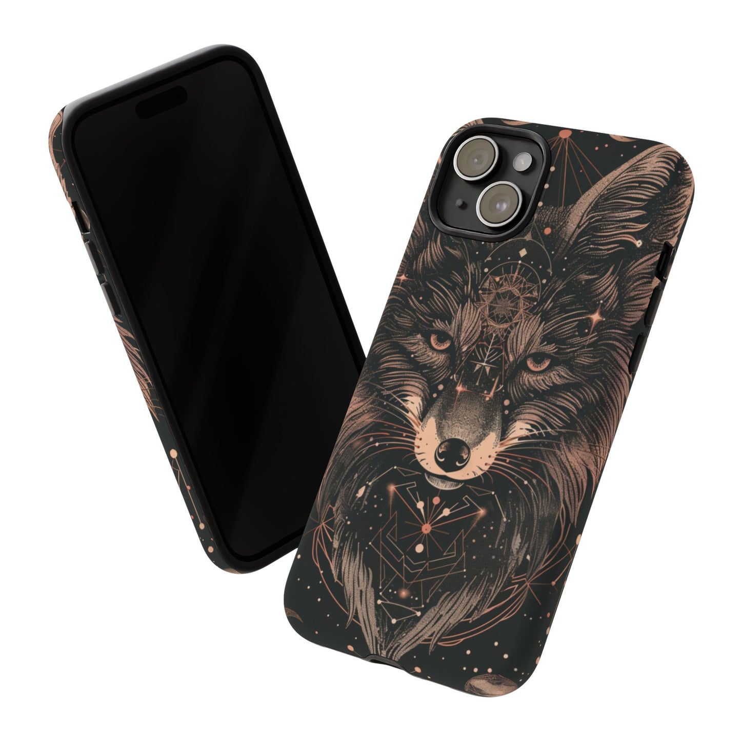 Wolf Phone Case, Tough Cases for Animal Lovers, Unique Gift, Boho Style, Nature Phone Cover, Galaxy Design, Therian