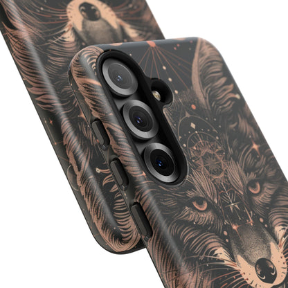 Wolf Phone Case, Tough Cases for Animal Lovers, Unique Gift, Boho Style, Nature Phone Cover, Galaxy Design, Therian