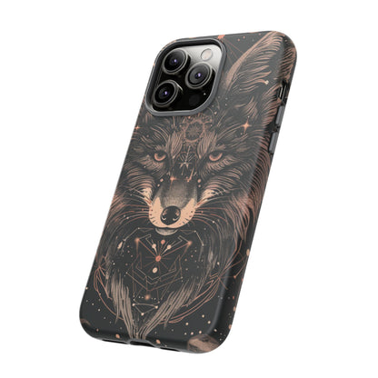Wolf Phone Case, Tough Cases for Animal Lovers, Unique Gift, Boho Style, Nature Phone Cover, Galaxy Design, Therian