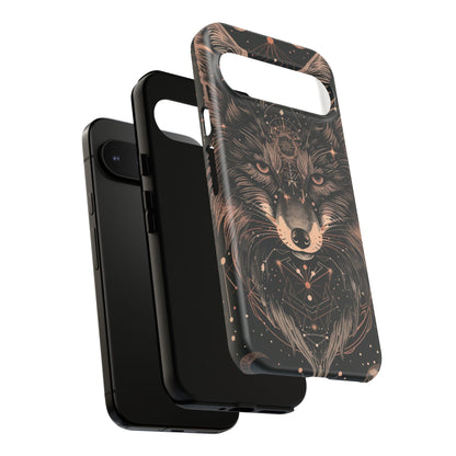 Wolf Phone Case, Tough Cases for Animal Lovers, Unique Gift, Boho Style, Nature Phone Cover, Galaxy Design, Therian