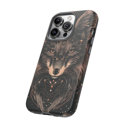 Wolf Phone Case, Tough Cases for Animal Lovers, Unique Gift, Boho Style, Nature Phone Cover, Galaxy Design, Therian