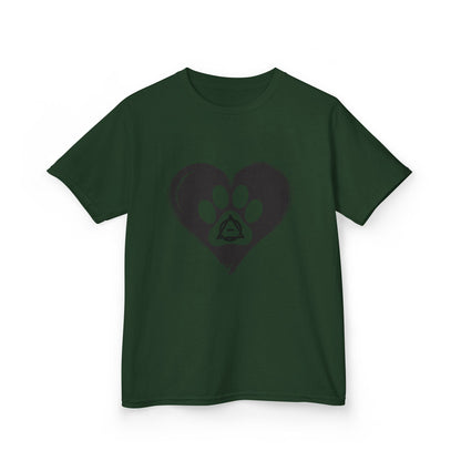 Therian Gear, Kids Tee, Therian Delta Symbol Paw Print Heart Design - Children's T-Shirt, Kid's Shirt, Youth Top, Cute Tee