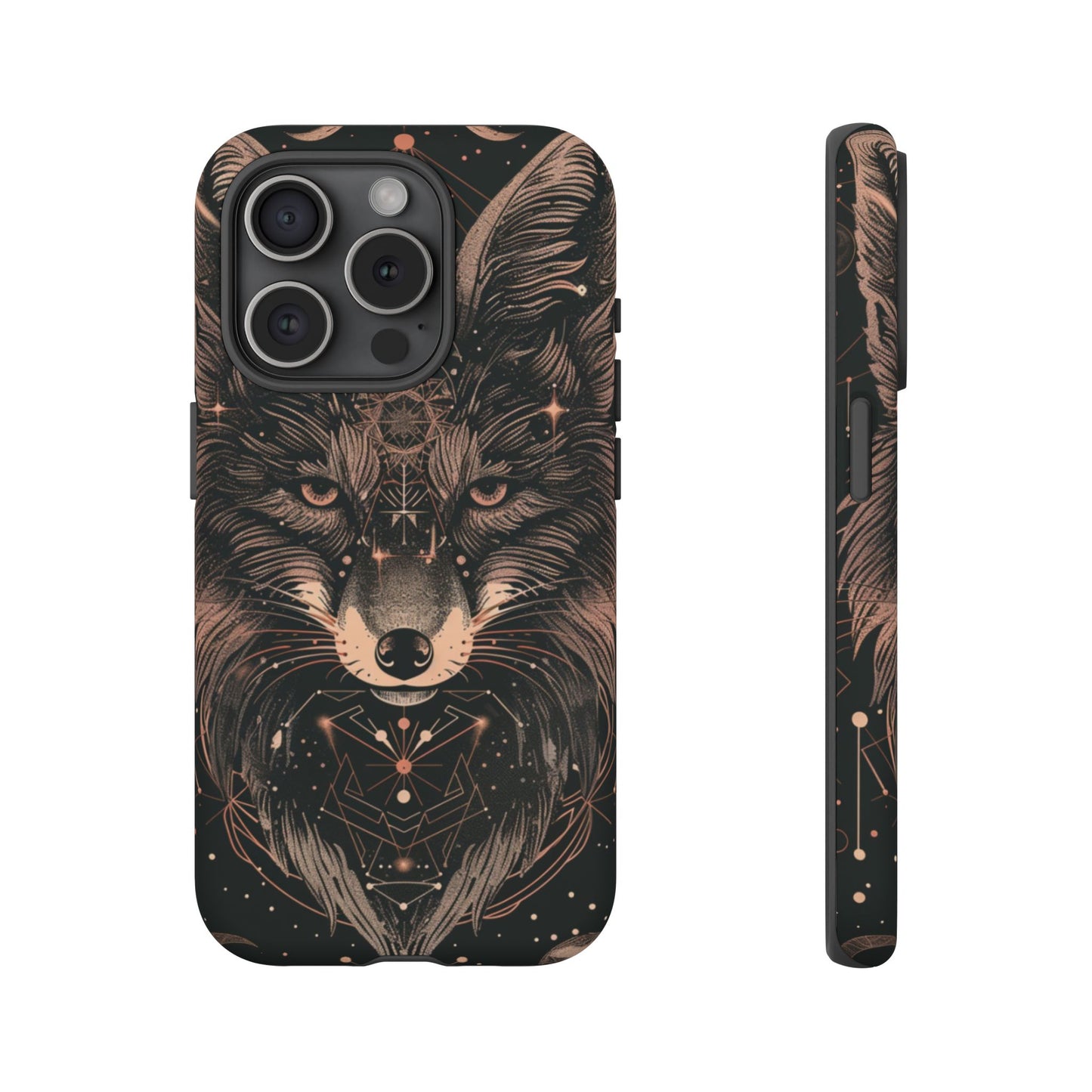 Wolf Phone Case, Tough Cases for Animal Lovers, Unique Gift, Boho Style, Nature Phone Cover, Galaxy Design, Therian