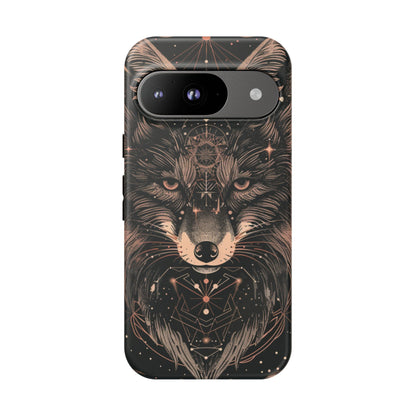 Wolf Phone Case, Tough Cases for Animal Lovers, Unique Gift, Boho Style, Nature Phone Cover, Galaxy Design, Therian