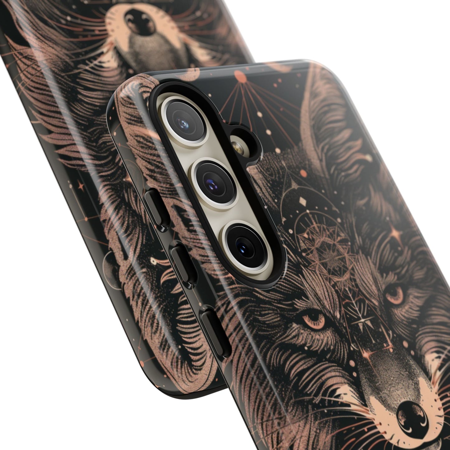 Wolf Phone Case, Tough Cases for Animal Lovers, Unique Gift, Boho Style, Nature Phone Cover, Galaxy Design, Therian