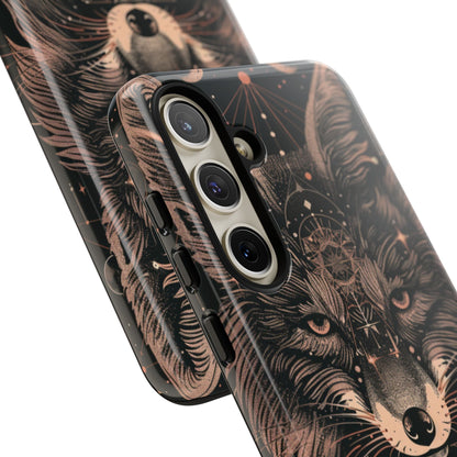 Wolf Phone Case, Tough Cases for Animal Lovers, Unique Gift, Boho Style, Nature Phone Cover, Galaxy Design, Therian