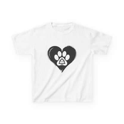Therian Gear, Kids Tee, Therian Delta Symbol Paw Print Heart Design - Children's T-Shirt, Kid's Shirt, Youth Top, Cute Tee