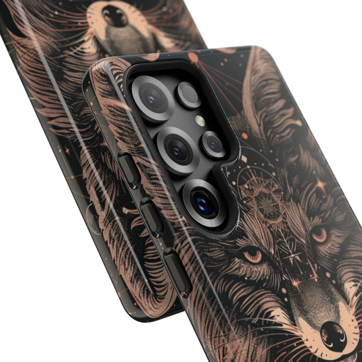 Wolf Phone Case, Tough Cases for Animal Lovers, Unique Gift, Boho Style, Nature Phone Cover, Galaxy Design, Therian
