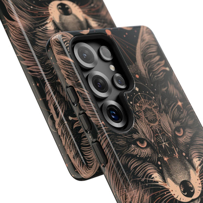 Wolf Phone Case, Tough Cases for Animal Lovers, Unique Gift, Boho Style, Nature Phone Cover, Galaxy Design, Therian