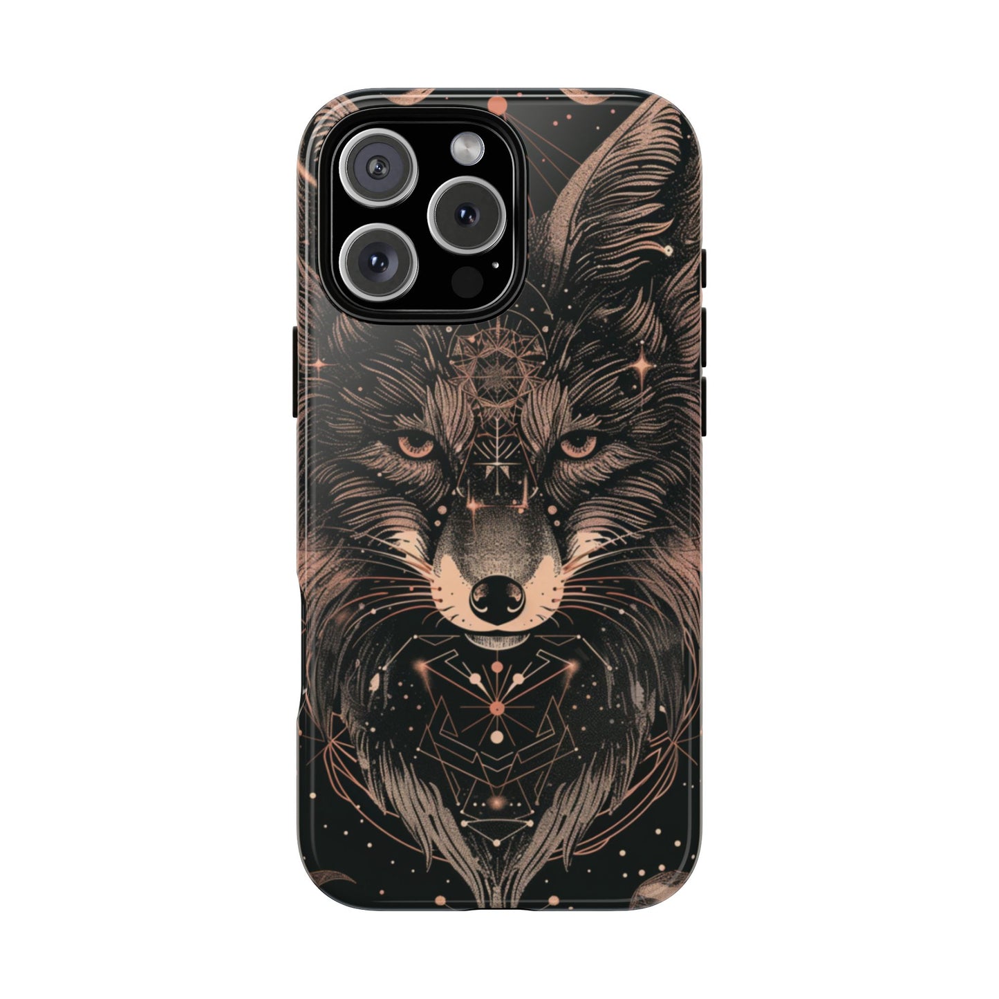 Wolf Phone Case, Tough Cases for Animal Lovers, Unique Gift, Boho Style, Nature Phone Cover, Galaxy Design, Therian