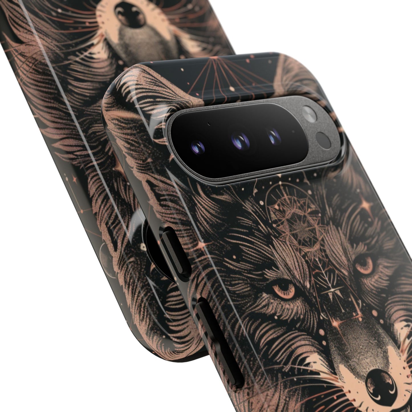 Wolf Phone Case, Tough Cases for Animal Lovers, Unique Gift, Boho Style, Nature Phone Cover, Galaxy Design, Therian