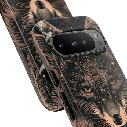 Wolf Phone Case, Tough Cases for Animal Lovers, Unique Gift, Boho Style, Nature Phone Cover, Galaxy Design, Therian