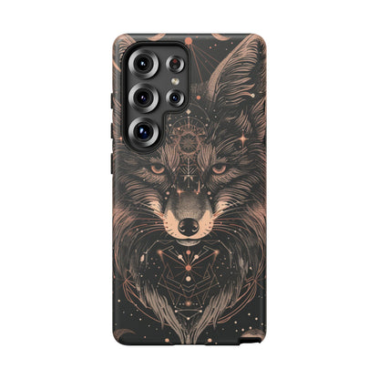 Wolf Phone Case, Tough Cases for Animal Lovers, Unique Gift, Boho Style, Nature Phone Cover, Galaxy Design, Therian
