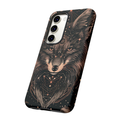Wolf Phone Case, Tough Cases for Animal Lovers, Unique Gift, Boho Style, Nature Phone Cover, Galaxy Design, Therian