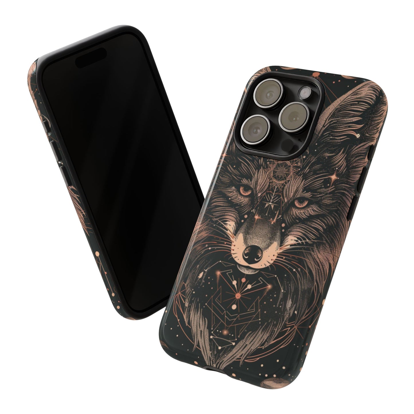 Wolf Phone Case, Tough Cases for Animal Lovers, Unique Gift, Boho Style, Nature Phone Cover, Galaxy Design, Therian