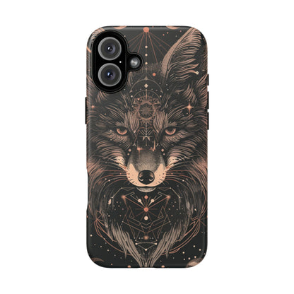 Wolf Phone Case, Tough Cases for Animal Lovers, Unique Gift, Boho Style, Nature Phone Cover, Galaxy Design, Therian