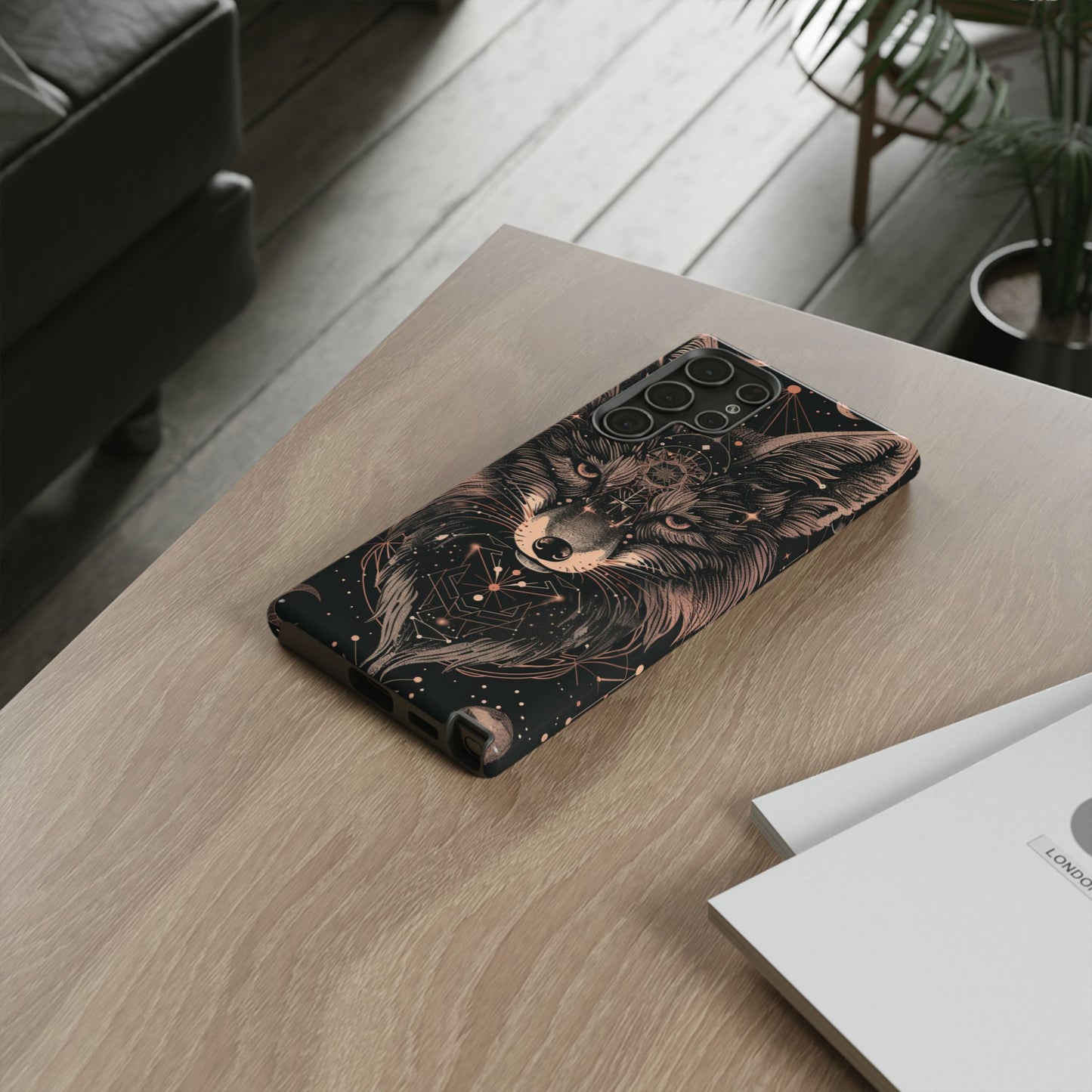 Wolf Phone Case, Tough Cases for Animal Lovers, Unique Gift, Boho Style, Nature Phone Cover, Galaxy Design, Therian