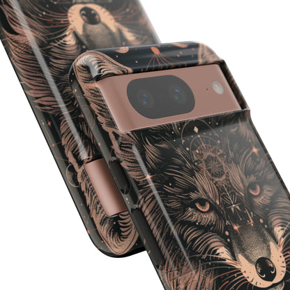Wolf Phone Case, Tough Cases for Animal Lovers, Unique Gift, Boho Style, Nature Phone Cover, Galaxy Design, Therian