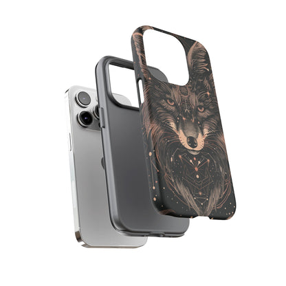 Wolf Phone Case, Tough Cases for Animal Lovers, Unique Gift, Boho Style, Nature Phone Cover, Galaxy Design, Therian