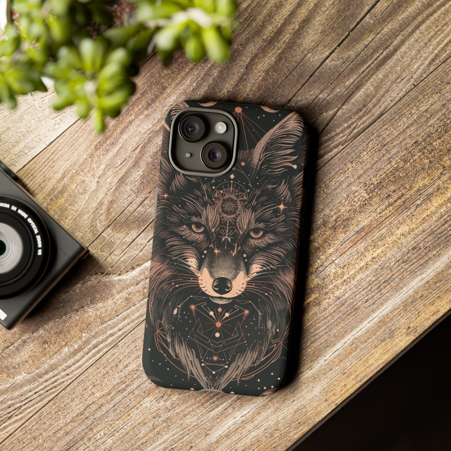 Wolf Phone Case, Tough Cases for Animal Lovers, Unique Gift, Boho Style, Nature Phone Cover, Galaxy Design, Therian