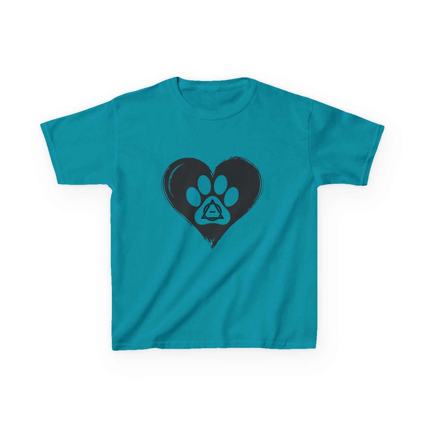 Therian Gear, Kids Tee, Therian Delta Symbol Paw Print Heart Design - Children's T-Shirt, Kid's Shirt, Youth Top, Cute Tee