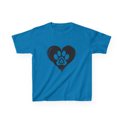 Therian Gear, Kids Tee, Therian Delta Symbol Paw Print Heart Design - Children's T-Shirt, Kid's Shirt, Youth Top, Cute Tee