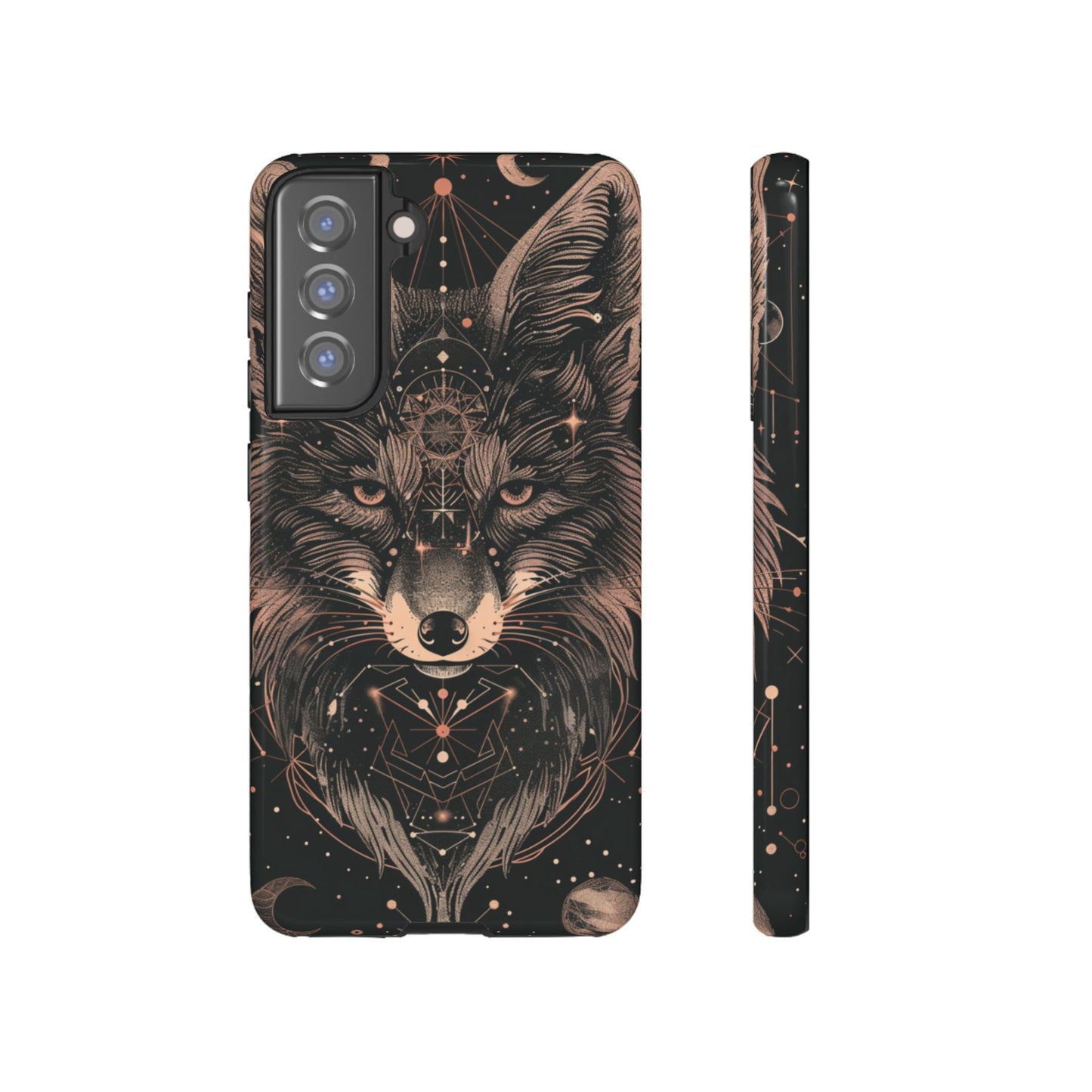 Wolf Phone Case, Tough Cases for Animal Lovers, Unique Gift, Boho Style, Nature Phone Cover, Galaxy Design, Therian