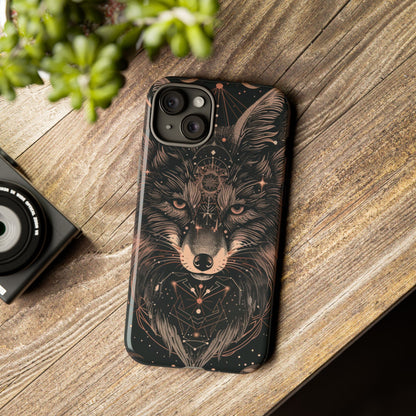 Wolf Phone Case, Tough Cases for Animal Lovers, Unique Gift, Boho Style, Nature Phone Cover, Galaxy Design, Therian
