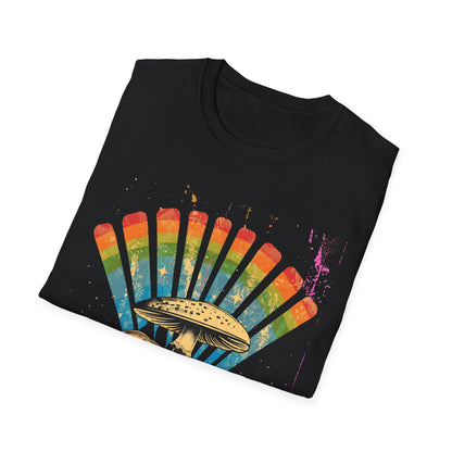 Vintage T-Shirt, Rainbow Mushroom Unisex Soft Style T-Shirt, Boho Tee, Psychedelic Shirt, Festival Wear, Nature Lover Gift