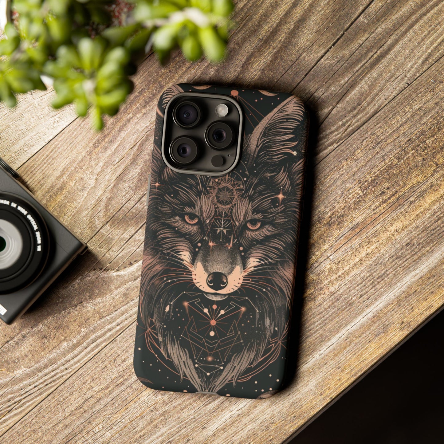 Wolf Phone Case, Tough Cases for Animal Lovers, Unique Gift, Boho Style, Nature Phone Cover, Galaxy Design, Therian