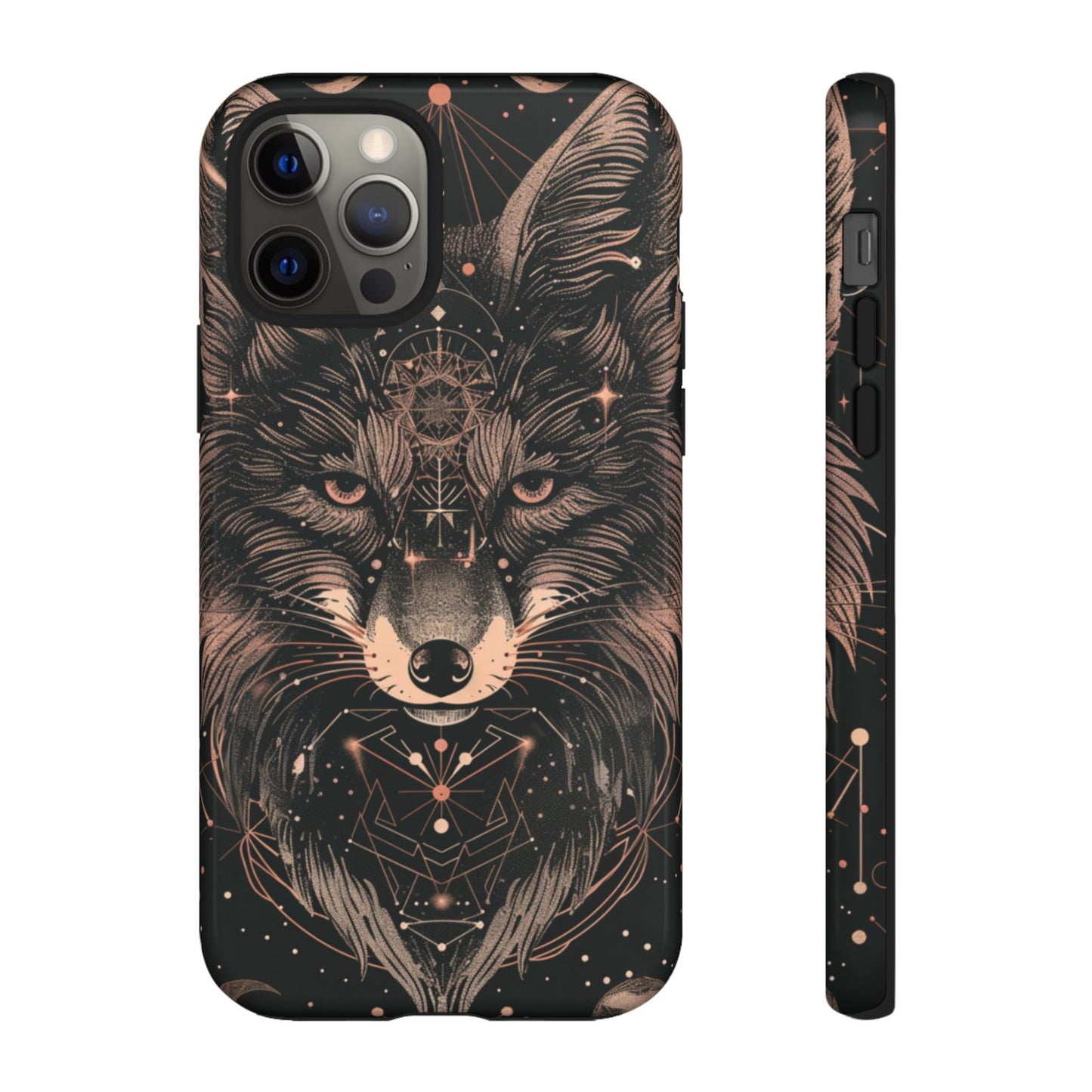 Wolf Phone Case, Tough Cases for Animal Lovers, Unique Gift, Boho Style, Nature Phone Cover, Galaxy Design, Therian