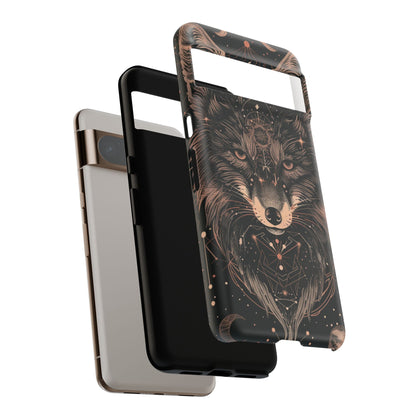 Wolf Phone Case, Tough Cases for Animal Lovers, Unique Gift, Boho Style, Nature Phone Cover, Galaxy Design, Therian