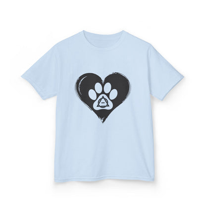 Therian Gear, Kids Tee, Therian Delta Symbol Paw Print Heart Design - Children's T-Shirt, Kid's Shirt, Youth Top, Cute Tee