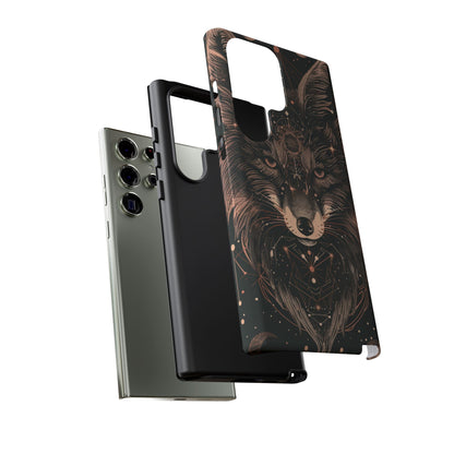 Wolf Phone Case, Tough Cases for Animal Lovers, Unique Gift, Boho Style, Nature Phone Cover, Galaxy Design, Therian