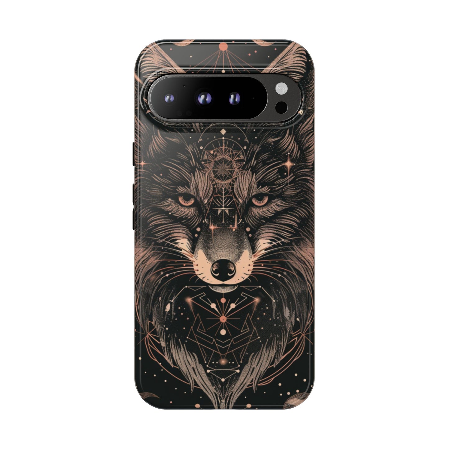 Wolf Phone Case, Tough Cases for Animal Lovers, Unique Gift, Boho Style, Nature Phone Cover, Galaxy Design, Therian