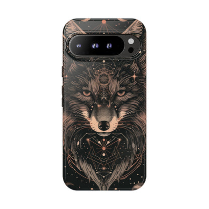 Wolf Phone Case, Tough Cases for Animal Lovers, Unique Gift, Boho Style, Nature Phone Cover, Galaxy Design, Therian