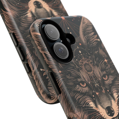 Wolf Phone Case, Tough Cases for Animal Lovers, Unique Gift, Boho Style, Nature Phone Cover, Galaxy Design, Therian