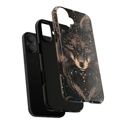 Wolf Phone Case, Tough Cases for Animal Lovers, Unique Gift, Boho Style, Nature Phone Cover, Galaxy Design, Therian