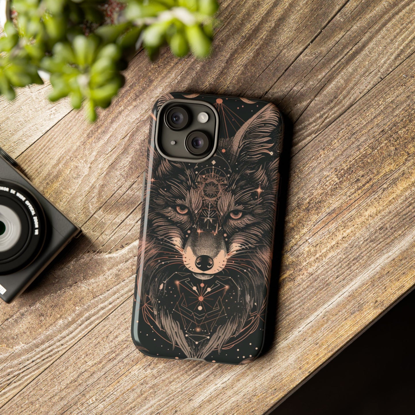 Wolf Phone Case, Tough Cases for Animal Lovers, Unique Gift, Boho Style, Nature Phone Cover, Galaxy Design, Therian