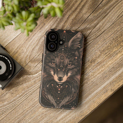 Wolf Phone Case, Tough Cases for Animal Lovers, Unique Gift, Boho Style, Nature Phone Cover, Galaxy Design, Therian