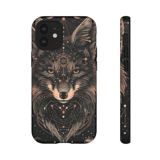 Wolf Phone Case, Tough Cases for Animal Lovers, Unique Gift, Boho Style, Nature Phone Cover, Galaxy Design, Therian