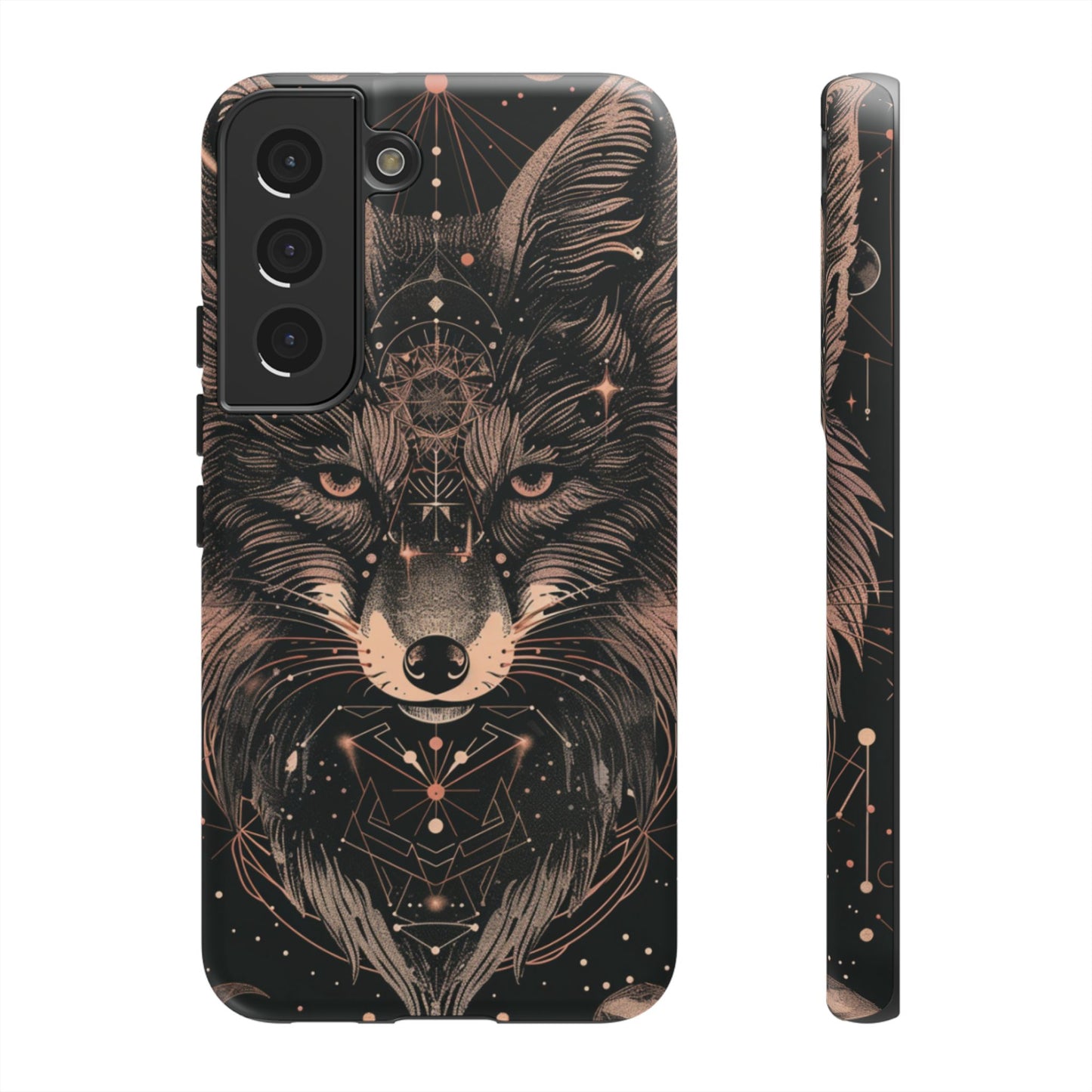 Wolf Phone Case, Tough Cases for Animal Lovers, Unique Gift, Boho Style, Nature Phone Cover, Galaxy Design, Therian