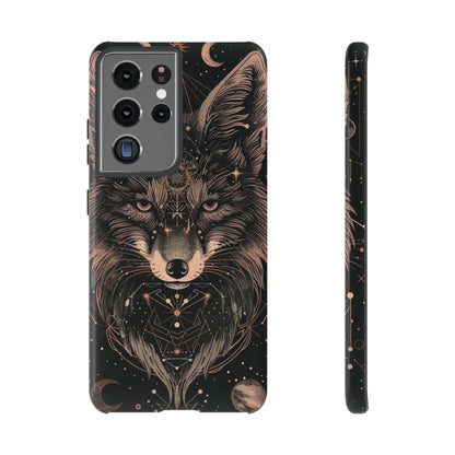 Wolf Phone Case, Tough Cases for Animal Lovers, Unique Gift, Boho Style, Nature Phone Cover, Galaxy Design, Therian