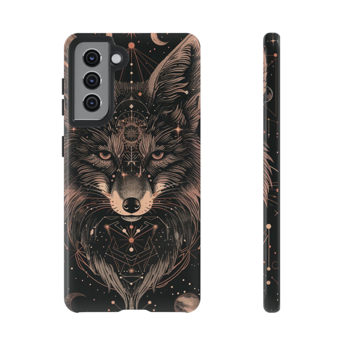 Wolf Phone Case, Tough Cases for Animal Lovers, Unique Gift, Boho Style, Nature Phone Cover, Galaxy Design, Therian
