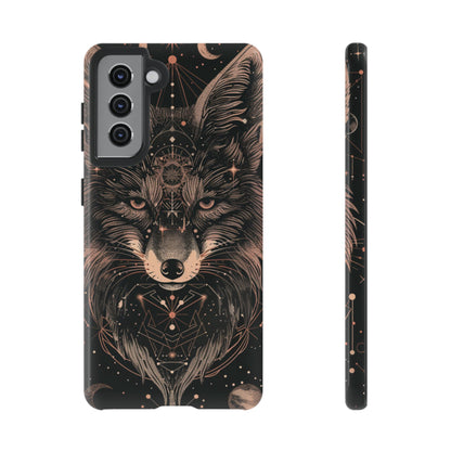 Wolf Phone Case, Tough Cases for Animal Lovers, Unique Gift, Boho Style, Nature Phone Cover, Galaxy Design, Therian