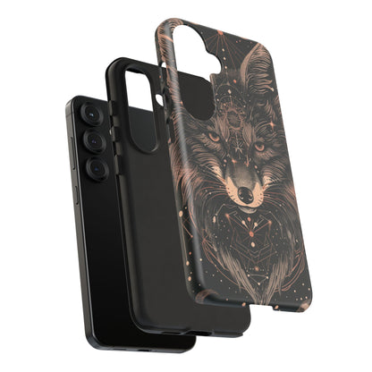 Wolf Phone Case, Tough Cases for Animal Lovers, Unique Gift, Boho Style, Nature Phone Cover, Galaxy Design, Therian