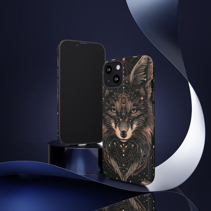 Wolf Phone Case, Tough Cases for Animal Lovers, Unique Gift, Boho Style, Nature Phone Cover, Galaxy Design, Therian