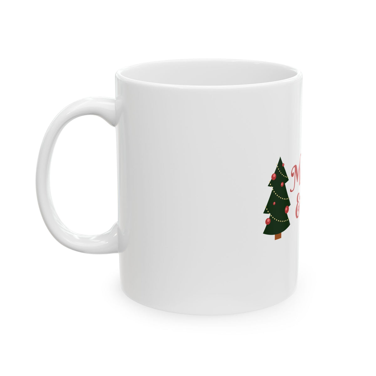 Merry And Bright Christmas Tree Ceramic Mug, 11oz