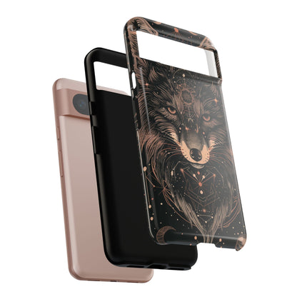 Wolf Phone Case, Tough Cases for Animal Lovers, Unique Gift, Boho Style, Nature Phone Cover, Galaxy Design, Therian