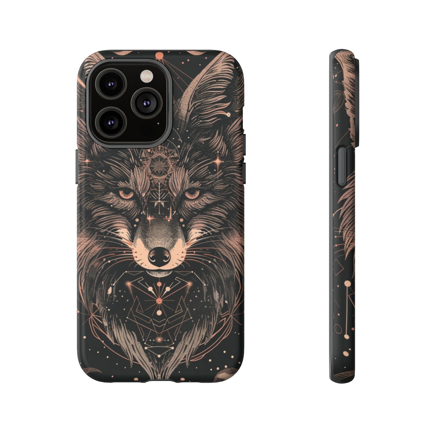 Wolf Phone Case, Tough Cases for Animal Lovers, Unique Gift, Boho Style, Nature Phone Cover, Galaxy Design, Therian